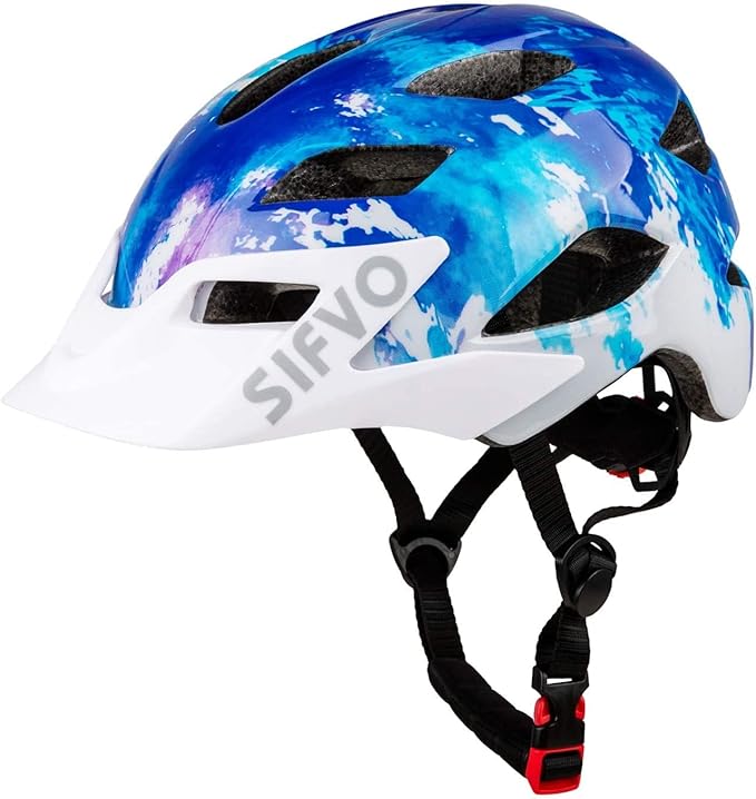 Kids Helmet, SIFVO Kids Bike Helmet Boys and Girls Bike Helmet with Cool Visor Helmet for Kids 5-14, Kids Bike Helmets Youth Bike Helmet Adjustable & Lightweight 50-57cm