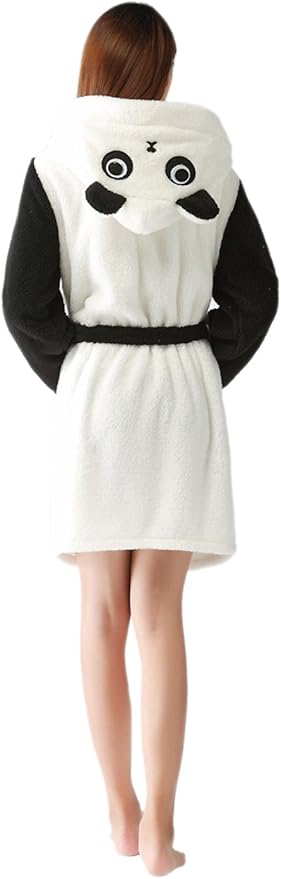 CuteOn Bathrobe for Women Soft Fleece Hooded Plush Loungewear