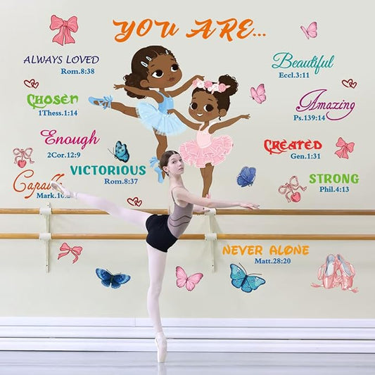 Colorful Inspirational Wall Decals You are Quote Wall Art Sticker Black Girl Wall Sticker Motivational Phrases Wall Stickers Peel and Stick for Girls Living Room Nursery Playroom Bedroom.