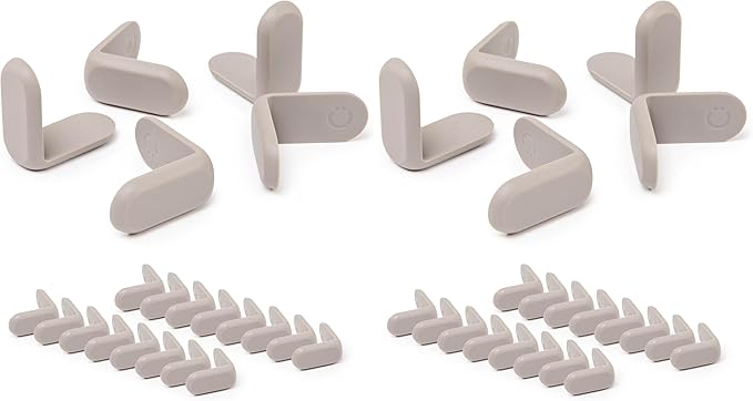 Ubbi Corner Protectors, Furniture Corner Guards for Baby and Toddlers, Baby Proof Covers, Baby Safety, Taupe, 16 Piece Set (Pack of 2)