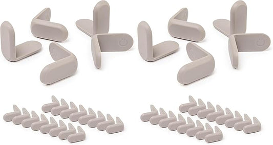 Ubbi Corner Protectors, Furniture Corner Guards for Baby and Toddlers, Baby Proof Covers, Baby Safety, Taupe, 16 Piece Set (Pack of 2)