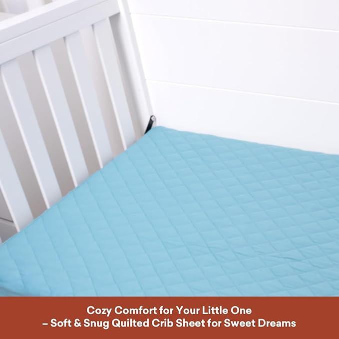 Quilted Crib Mattress Protector (2-Pack), Waterproof Toddler Mattress Pad Cover, Fits Standard Baby Crib Mattress 52x28''