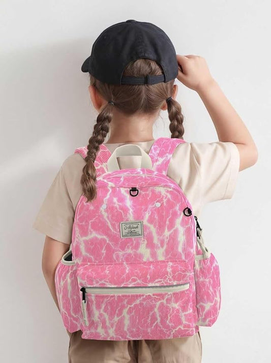 atgark Corduroy Kids Backpack for Girls 6-10: Girls Backpacks for Elementary Kindergarten 15” H Fit Folder