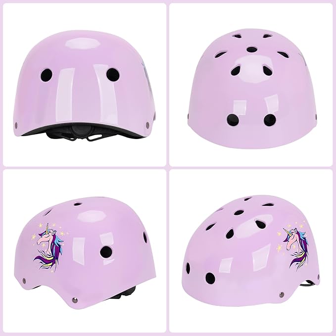 Kids Helmet with Knee Pads Elbow Pads and Wrist Guards,Child Protective Gear for Boys Girls Age 3-5-8 Years fit Roller Skates, Skateboarding, Scooter Bicycle Skate Scooter Skateboard