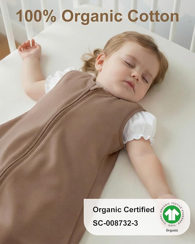 Yoofoss Baby Sleep Sack 12-18 Months Wearable Blanket for Babies 100% Organic Cotton 2-Way Zipper TOG 0.5 Toddler Sleeping Sack 3 Pack, Comfy Lightweight Sleep Sacks