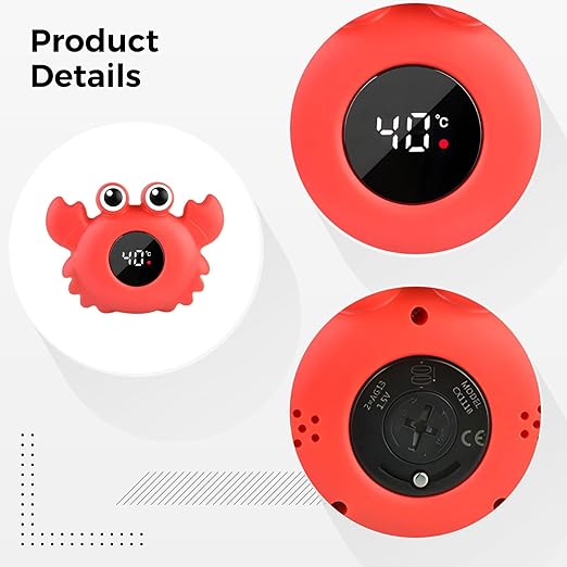 Generic Digital Bath Thermometer, Floating Crab, Instant Read, Waterproof Design, Safe for Babies