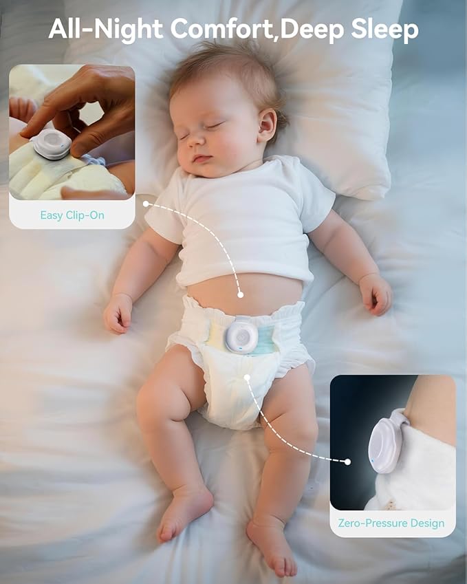 Babytone Smart Baby Monitor – Baby Breathing Monitors with Rollover & Overheating Alarms, Long Battery Life, Real-Time Temperature Tracking, Free App for Infants & Newborns 0-24 Months (Sleep Clip)