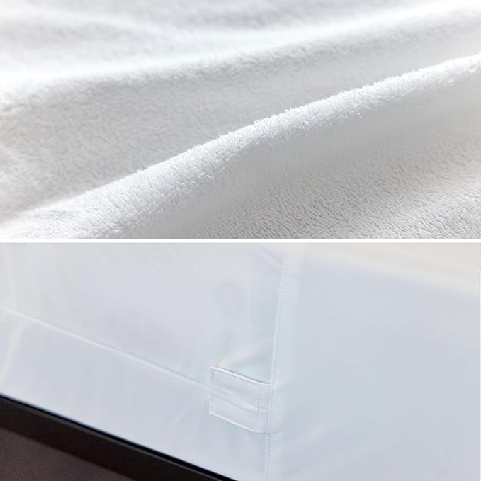 King Mattress Protector Cover【Sealed Zipper+Terry Cloth】 76"x 80" Fits [13/14/15/16 in] Deep, 6-Side Encases Waterproof Breathable Mattress Pad Cover