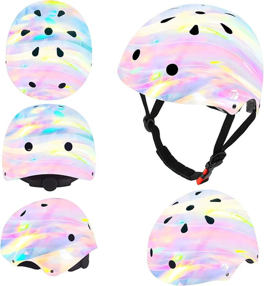 Adjustable Color Gradient Toddler Kids Bike Helmet for 3-5-8-14+Ages Girls Boys.Skateboard Bicycle Toddler Helmet 2-4 Years for Multi-Sports Cycling Scooter Inline Roller Skates Rollerblading