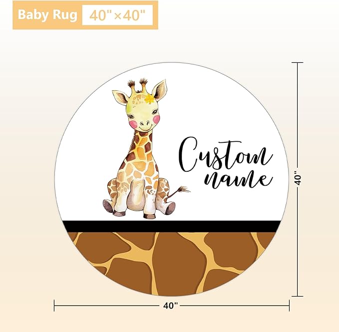Personalized Baby Crib Bedding Set - 3 Pcs Custom Nursery Bedding Set with Name, Soft Double Layer Baby Crib Set for Girls Boys, Customized for Infant Toddler, Brown Giraffe
