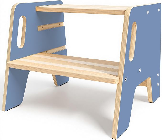 Wingyz Toddler Step Stool,Height-Adjustable Wooden Step stools for Kids with Handles,2 Stepstool for Toddlers,Bathroom Sink, Kitchen, Bedroom,Potty Training