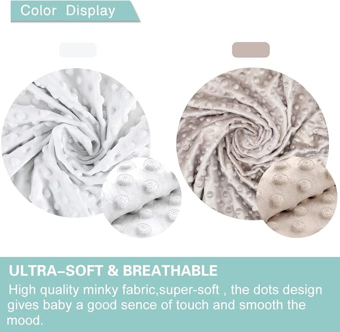 Owlowla Bassinet Sheet Set,Ultra Soft Minky Cradle Sheets Universal Fitted Bassinet Pad/Mattress for Baby Boys Girls(Ivory/Khaki)