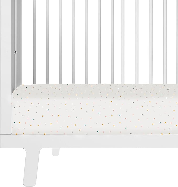 Makemake Organics GOTS Certified Organic Cotton Fitted Crib Sheet Soft Breathable (28"x52", Dotty)