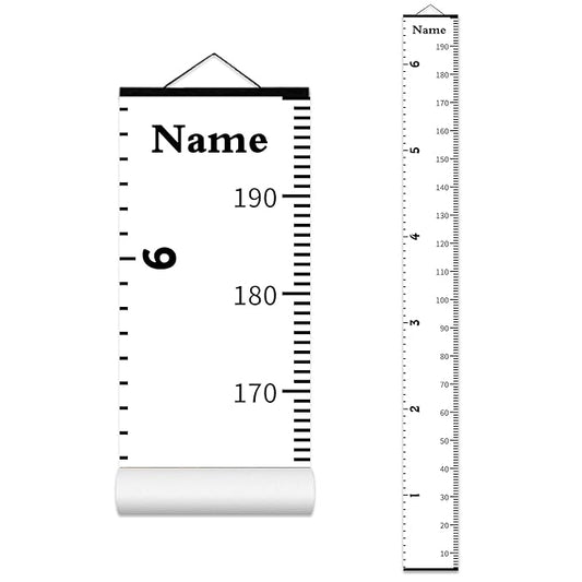 Personalized Baby Height Growth Chart for Kids Child Toddler Boys Girls, Canvas Print Growth Chart for Wall Room Nursery Decor, Hangable and Removable Growing Record Measuring Wall Ruler for Bedroom