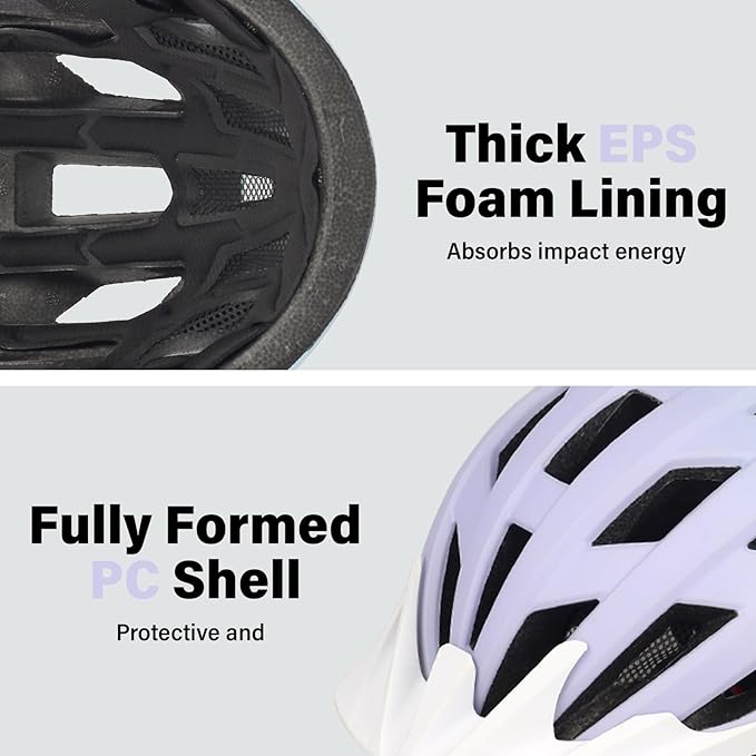 Youth Adult Road Bike Helmet, Men Women Adjustable Mountain Bicycle Helmet with Detachable Visor, 2 Sizes for Age 8-14+ Youth, Kids, Adult