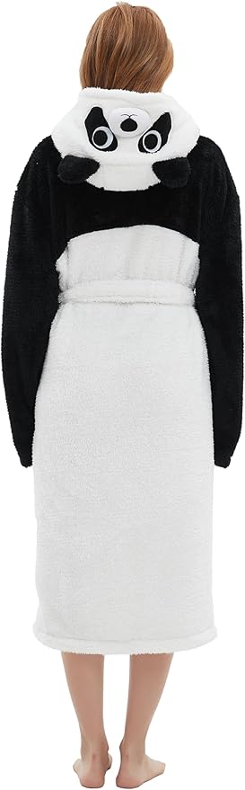 CuteOn Bathrobe for Women Soft Fleece Hooded Plush Loungewear