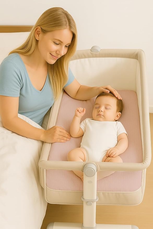 Muslin Bedside Bassinet Sheets 2 Pack, 33x20 Fitted Ultra Soft & Breathable Bedside Sleeper Sheets, Ideal for Baby Girl and Boy, Perfect for Newborns (Spring Garden & Sage)