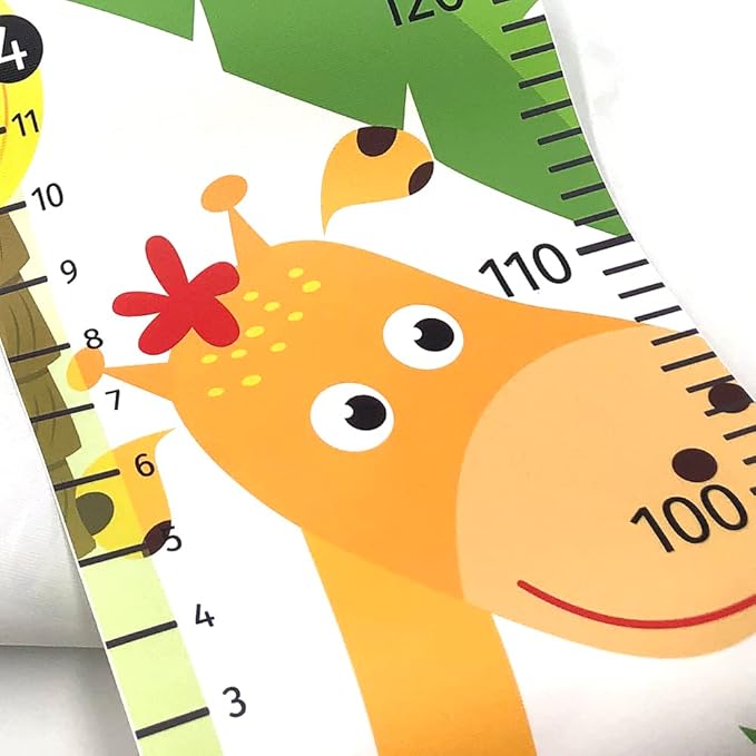 HomeEvolution Kids Growth Chart Height Measuring Chart, Jungle Animal Canvas Wall Hanging Rulers for Baby Children Girls Bedroom Decor