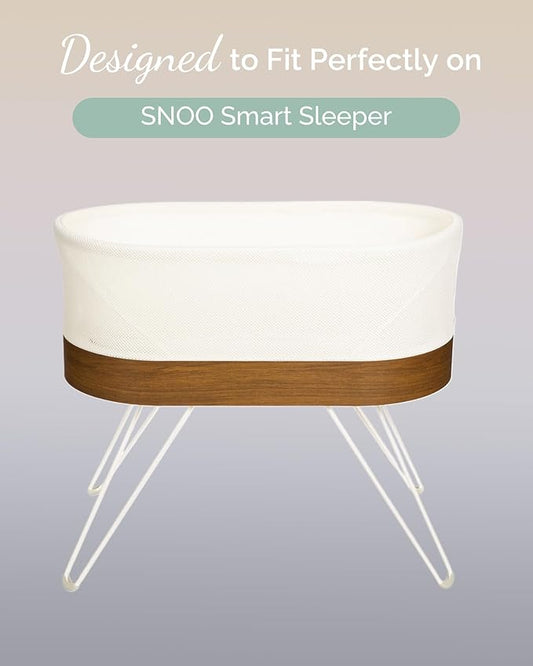 Bassinet Fitted Sheets Compatible with SNOO Happiest Baby Oval Bassinet - Buttery Soft, Silky Comfort, Premium Stretchy Jersey Knit Sheets - Pale Pink + Lavendar + Cloud, 3 Pack