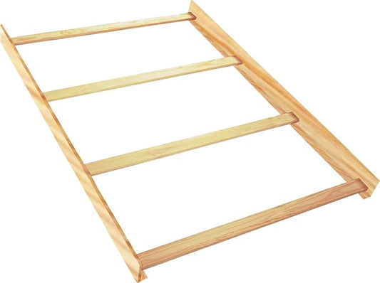CC KITS Universal Replacement Bed Rails for Twin Size and Full Size - Solid Wood Hook-On Rails with Support Slats Included - Easy Installation - Premium Bed Rail (Unfinished, Full Size)