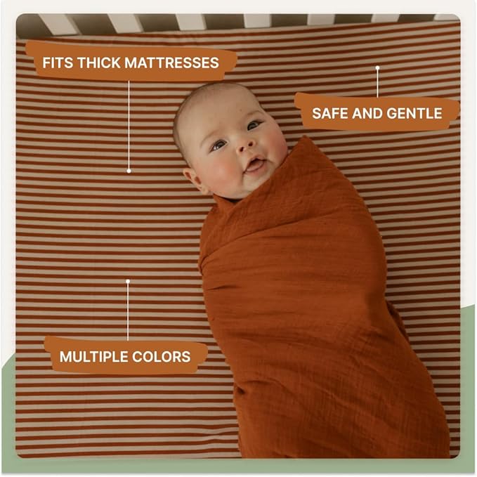 Parker Baby Soft & Durable Fitted Baby Crib Sheets | Snug Fit for Standard Crib Mattresses | Machine Washable, Fade-Resistant & Modern Nursery Designs