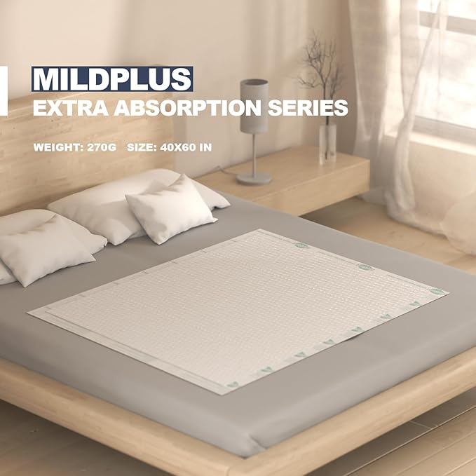 Heavy Duty Underpads 40"X60" Super Sized Chucks Pads 270 Grams Disposable Bed Pads with Strength Cloth Backing Extra Absorption Pads for Incontinence (100X152CM, 15 Count, Discreet Packaging)