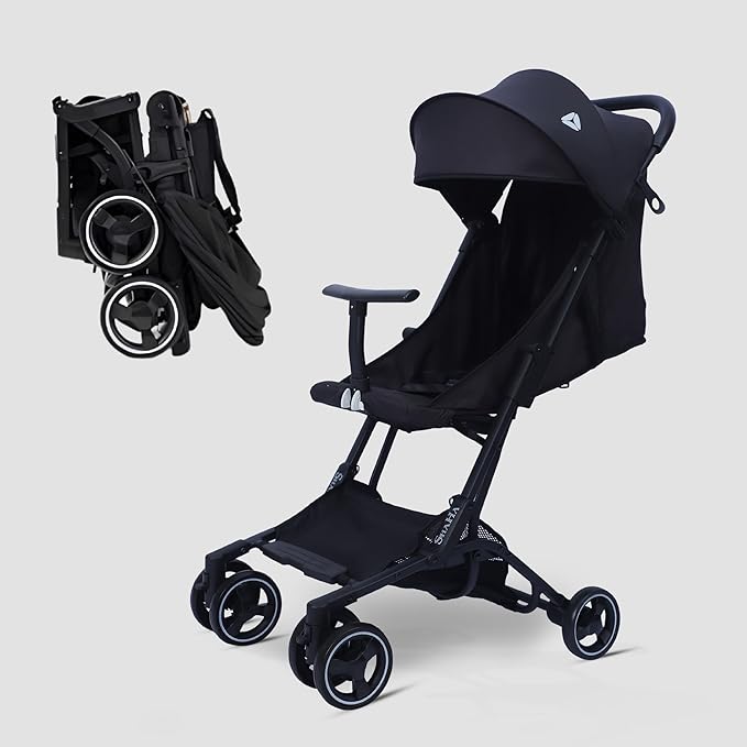 ShaHa® Lightweight Stroller For Toddlers, Travel Stroller For Airplane With One-Hand Fold, Baby Umbrella Strollers With Large Sun Canopy And Reclining Backrest, Portable Strollers Included Travel Bag