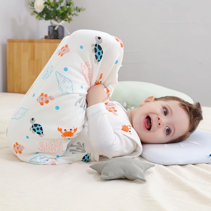 Mosebears Sleep Sack Baby Winter Wearable Blanket with 2-Way Zipper,2.5 TOG Cotton Sleep Sack Unisex (Ocean Animal, 6-12 Months)
