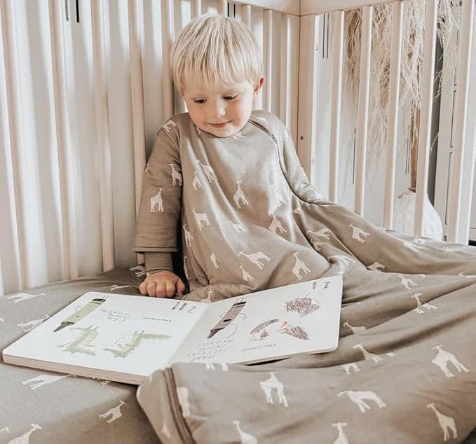 GUNAMUNA Long Sleeve Sleep Sack for Babies, Wearable Sleep Bags, Soft Rayon, 1.0 TOG, Essentials for Newborns