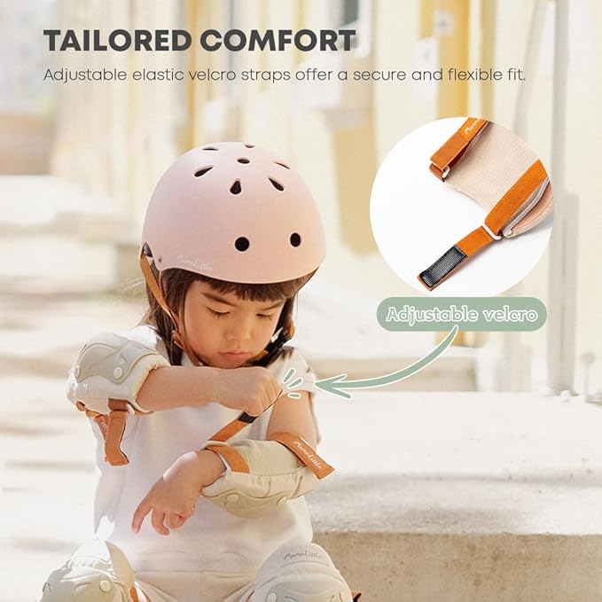 MomnLittle Kids Protective Gear Set Bicycle Skateboard Scooter Roller Skating Inline Skating Bike Cycling Girl Boy Knee Pads Elbow Pads Wrist Pads