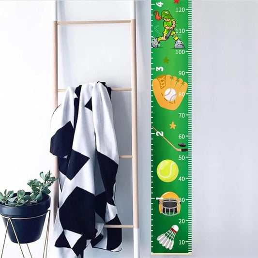 Baby Growth Chart for Wall - Height Chart for Kids Nursery Decor Wall Hanging Measurement Ruler Toddler Room Decor Play Room Essentials Birthday Christmas Gifts for Boys Girls 79"X7.9" (Sports Balls)