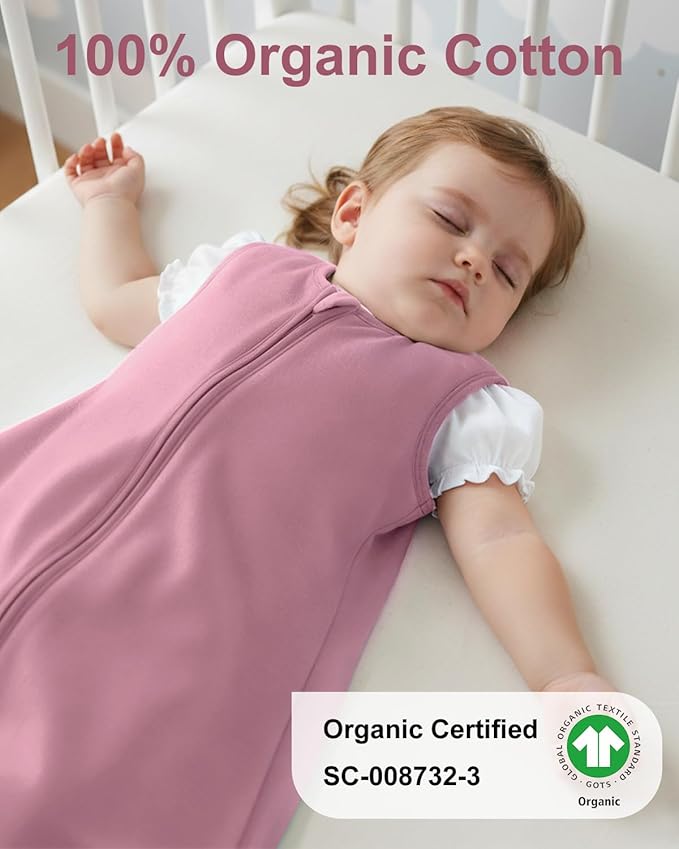 Yoofoss Baby Sleep Sack 18-24 Months Wearable Blanket for Babies 100% Organic Cotton 2-Way Zipper TOG 0.5 Toddler Sleeping Sack 3 Pack, Comfy Lightweight Sleep Sacks