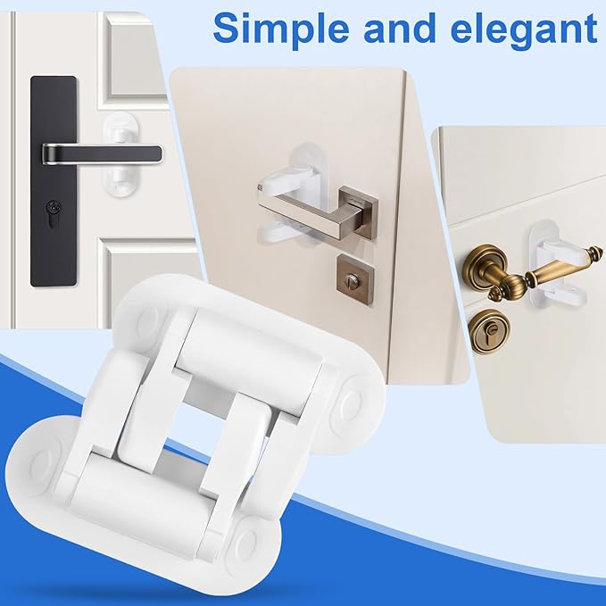 Door Handle Baby Proof, 2 Packs Prevents Kids From Opening Doors. Baby Door Lock, 3M Adhesive, Easy to Install, No Tools or Tape Required. Doors Lever Lock, Great for Dogs and Cats