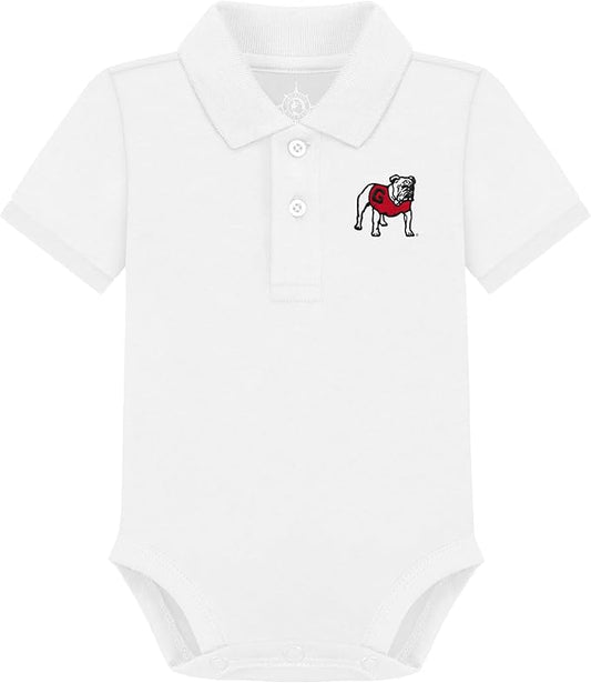 Creative Knitwear College Baby Polo Bodysuit Solid - Team Logo, Multiple Colors, for Boys & Girls (0-12 Months)