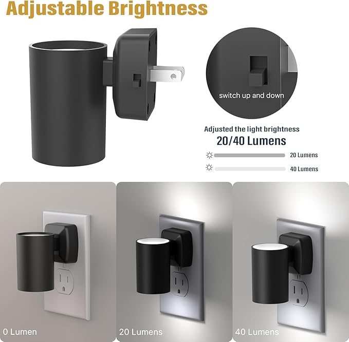 NOVELUX ETL Certified 5700K Night Light, Modern Nightlights Plug in Wall, Dusk to Dawn Sensor LED Night Light, Cool White, Adjustable Brightness, Bathroom Nightlight for Hallway, Stairway, 8 Pack