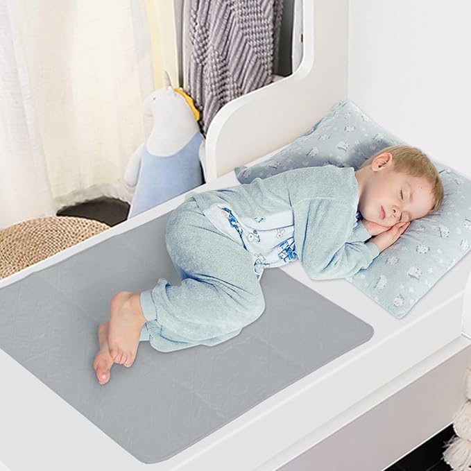 Bed Pads Washable Waterproof(2 Pack, 34 x 36), Washable and Reusable Anti Slip Chuck Pads Incontinence Underpad Sheet Protector for Adults, Elderly, Kids, Toddler and Pets, Grey
