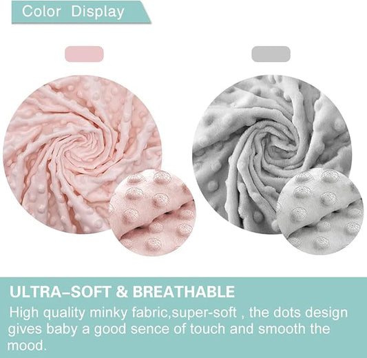 Owlowla Bassinet Sheet Set,Ultra Soft Minky Cradle Sheets Universal Fitted Bassinet Pad/Mattress for Baby Boys Girls(Grey/Pink)