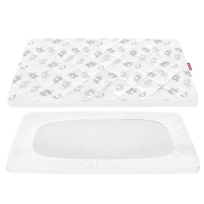 Pack and Play Sheets Fitted, Breathable Thick Playard Lovely Print Cover 39"×27"×5" Compatible with Graco Pack n Play, Elephant