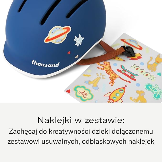 Thousand Kids Helmet – Free Reflective Sticker Pack to Customize, No Pinch Magnetic Buckle, Multi Sport Safety CSPC ASTM CE Certified – Jr Collection