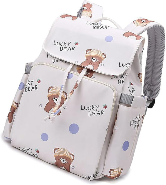 Multi Compartment Diaper Bag with Stylish Print Design Waterproof Oxford Fabric Backpack for Moms Travel Outdoor