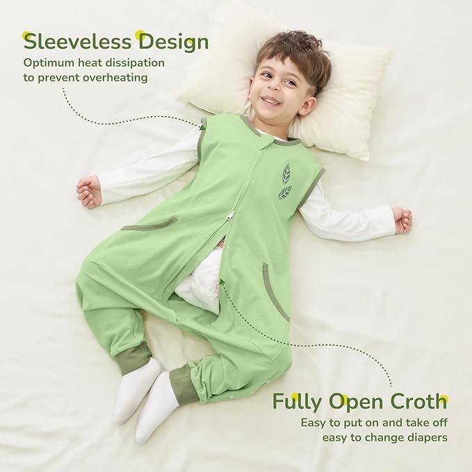 WONDAY Toddler Sleep Sack with Feet, 0.5 Tog Sleeping Sacks for Walking with Legs 3-5T 4T 5T