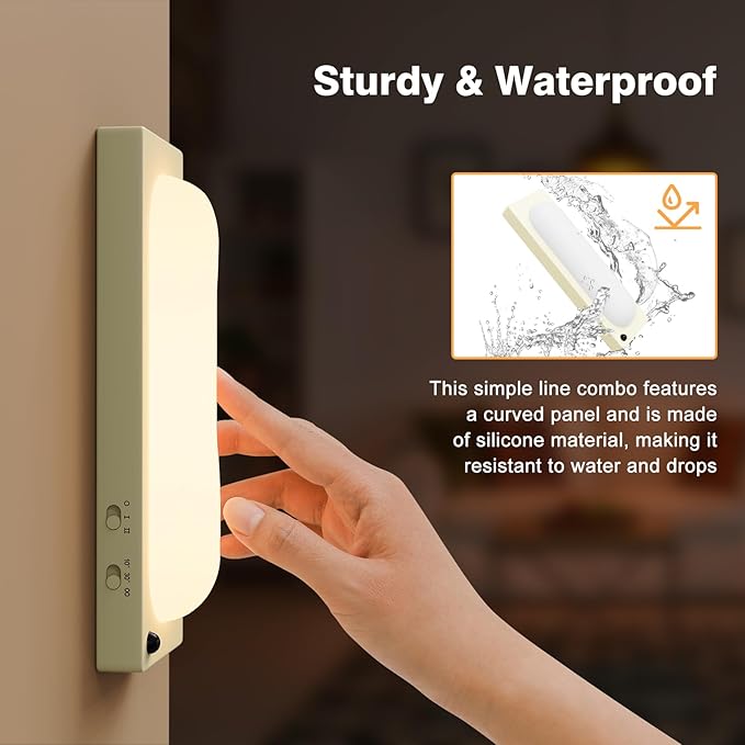 ICARER FAMILY Under Cabinet Lighting, USB-C Rechargeable 2700K Dimmer LED Battery Operated Under Counter Lights Stick On Magnetic Wireless Closet Lights for Desk, Stairs, Wardrobe, Wine Cabinet