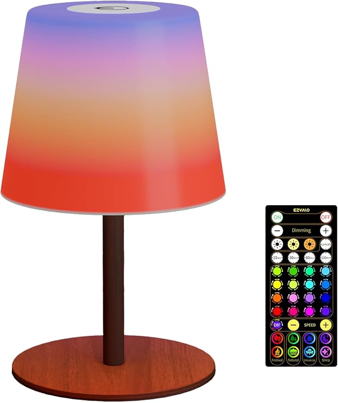 EZVALO Valentines Day Gifts for Her, RGB Color Changing Shower Lamp, 83 Scene Modes, IP65 Waterproof Rechargeable Cordless LED Light for Bathroom, Spa-Like Shower, Patio, Camping, Home Decor, 1Pcs