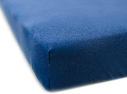 Ecolino Fitted Crib Sheet, 100% Organic Cotton Baby Crib Sheets for Boys and Girls. Fits Standard Crib and Toddler Mattresses, Soft and Breathable in Navy Blue