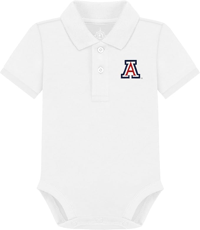 Creative Knitwear College Baby Polo Bodysuit Solid - Team Logo, Multiple Colors, for Boys & Girls (0-12 Months)