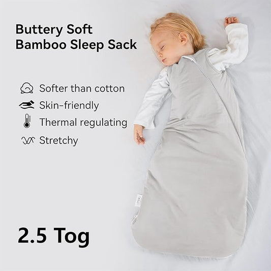 Rayon Made from Bamboo Sleep Sack 12-18 Months 2.5 Tog Winter Warm Ultra Soft Baby Wearable Blanket Toddler Sleep Sack for Babies Unisex Girl Boy 2-Way Zipper Quilted Thick Baby Sleeping Bag
