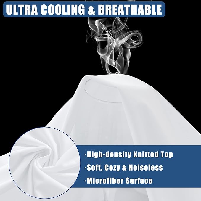 Waterproof Mattress Protector King Size, Breathable Mattress Cover, Fitted Deep Pocket Mattress Pad Cover Stretches up to 21 Inches, Soft Noiseless Bed Cover