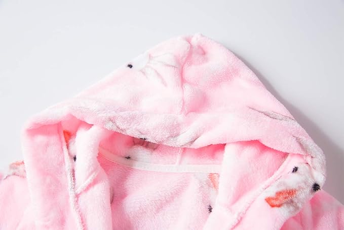 DELEY Girl's Robe Baby Boys Hoodie Robes Toddler Bathrobes for Kids Pajamas Sleepwear