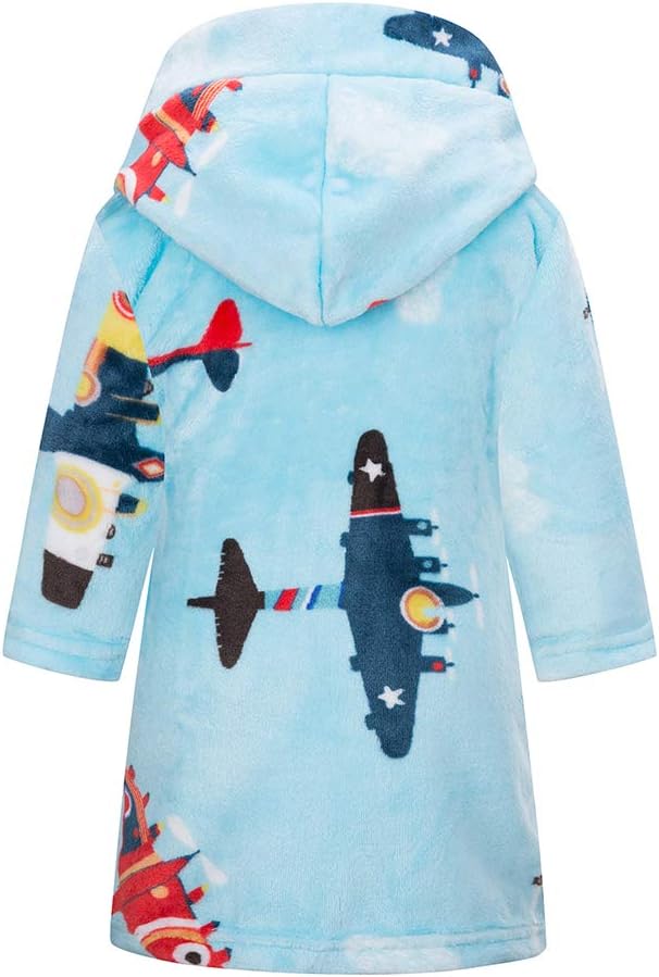 DELEY Girl's Robe Baby Boys Hoodie Robes Toddler Bathrobes for Kids Pajamas Sleepwear