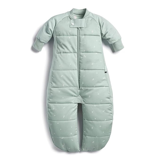 ergoPouch Sleep Suit Bag 3.5 TOG – Baby Sleep Sack & Wearable Blanket, 2-in-1 Convertible Sack to Suit with Legs for Safe Movement, Regulates Temperature Overnight, Unisex (4-6 Years, Sage)